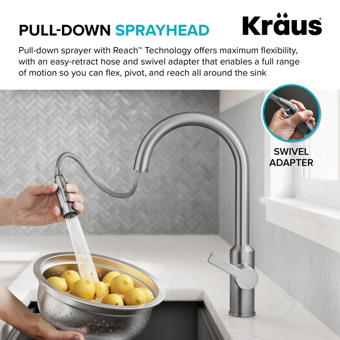 KRAUS Oletto Touchless Sensor PullDown Single Handle Kitchen Faucet